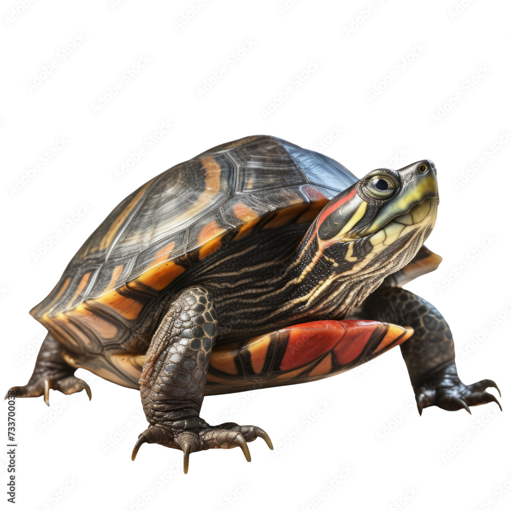Obraz premium Western Painted Turtle PNG Cutout, Generative AI
