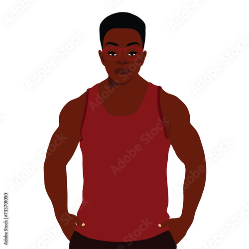 Afro black man in elegant art style vector