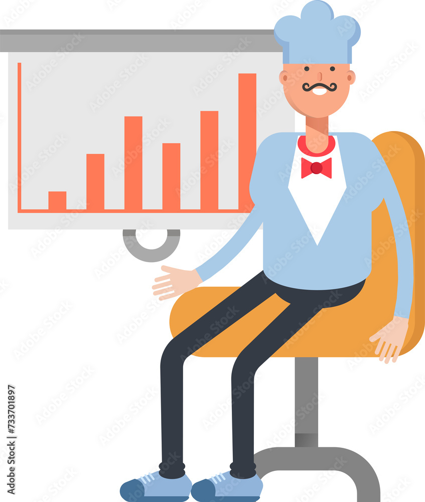 Waiter Character Presenting Bar Chart
Waiter Character Presenting Bar Chart