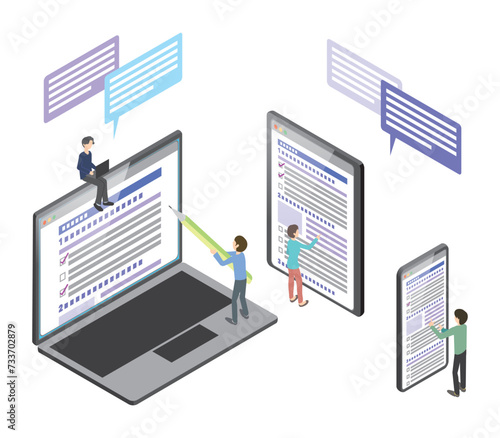 フォーム入力をする人のイラスト