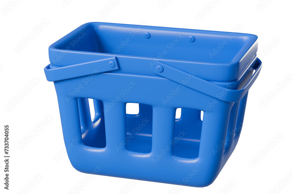 Product empty blue shopping basket cart. shop online concept. 3d rendering. Product empty blue shopping basket cart. shop online concept. 3d rendering.