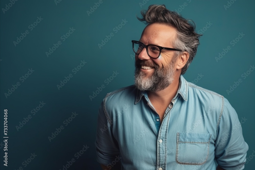 Portrait of a handsome middle-aged man wearing eyeglasses Portrait of a handsome middle-aged man wearing eyeglasses