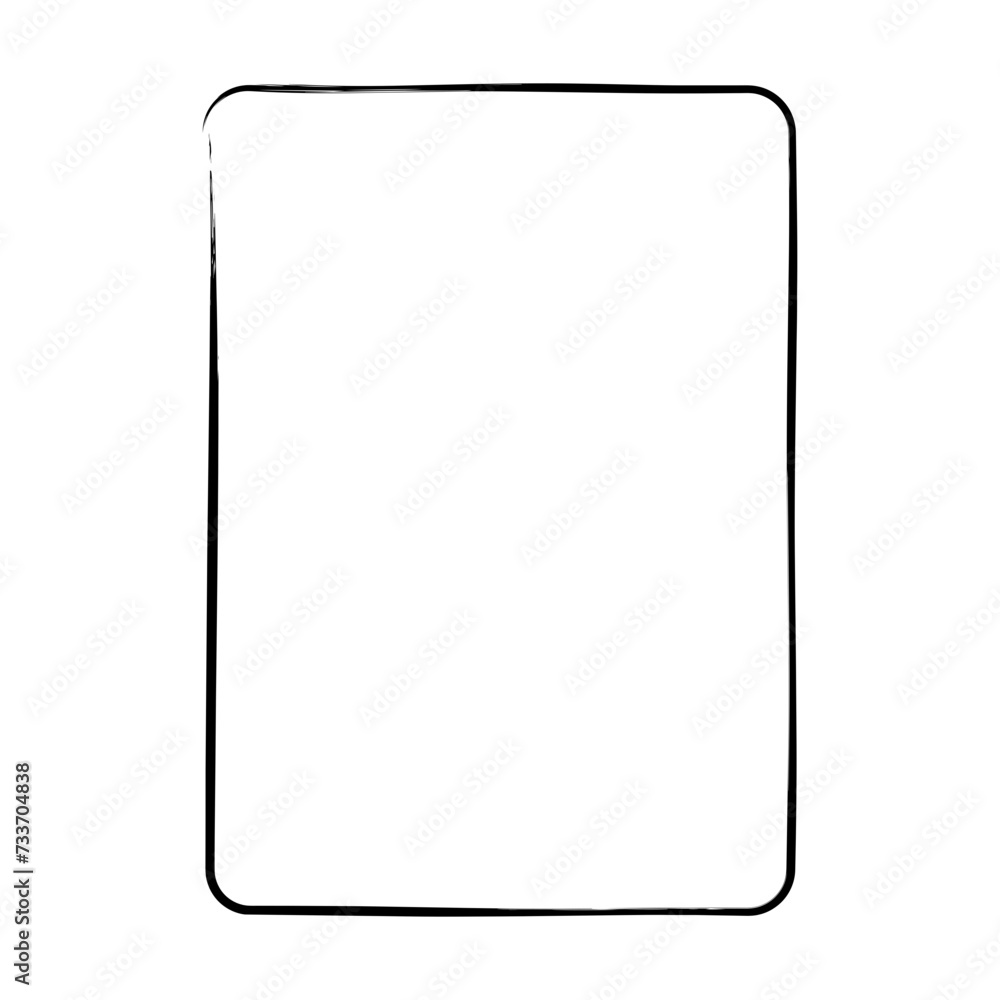 Frame border curved grunge shape icon, vertical rectangle decorative doodle element for design in vector illustration Frame border curved grunge shape icon, vertical rectangle decorative doodle element for design in vector illustration