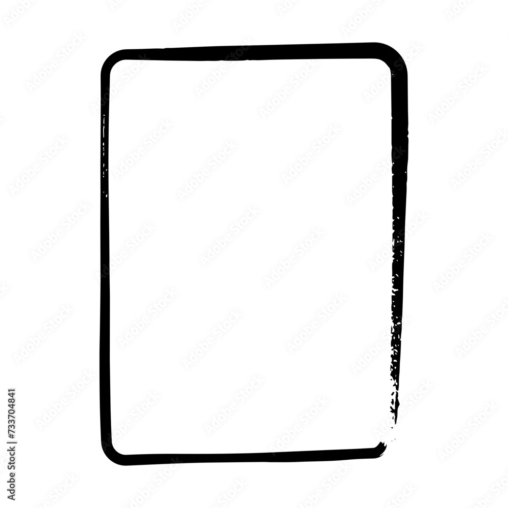 Frame border curved grunge shape icon, vertical rectangle decorative doodle element for design in vector illustration Frame border curved grunge shape icon, vertical rectangle decorative doodle element for design in vector illustration