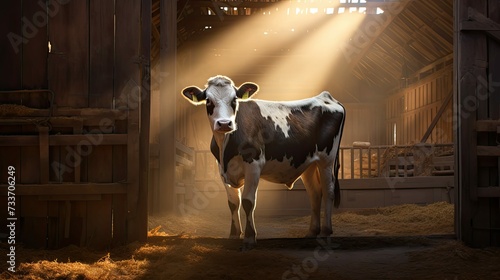 livestock cow in barn photo