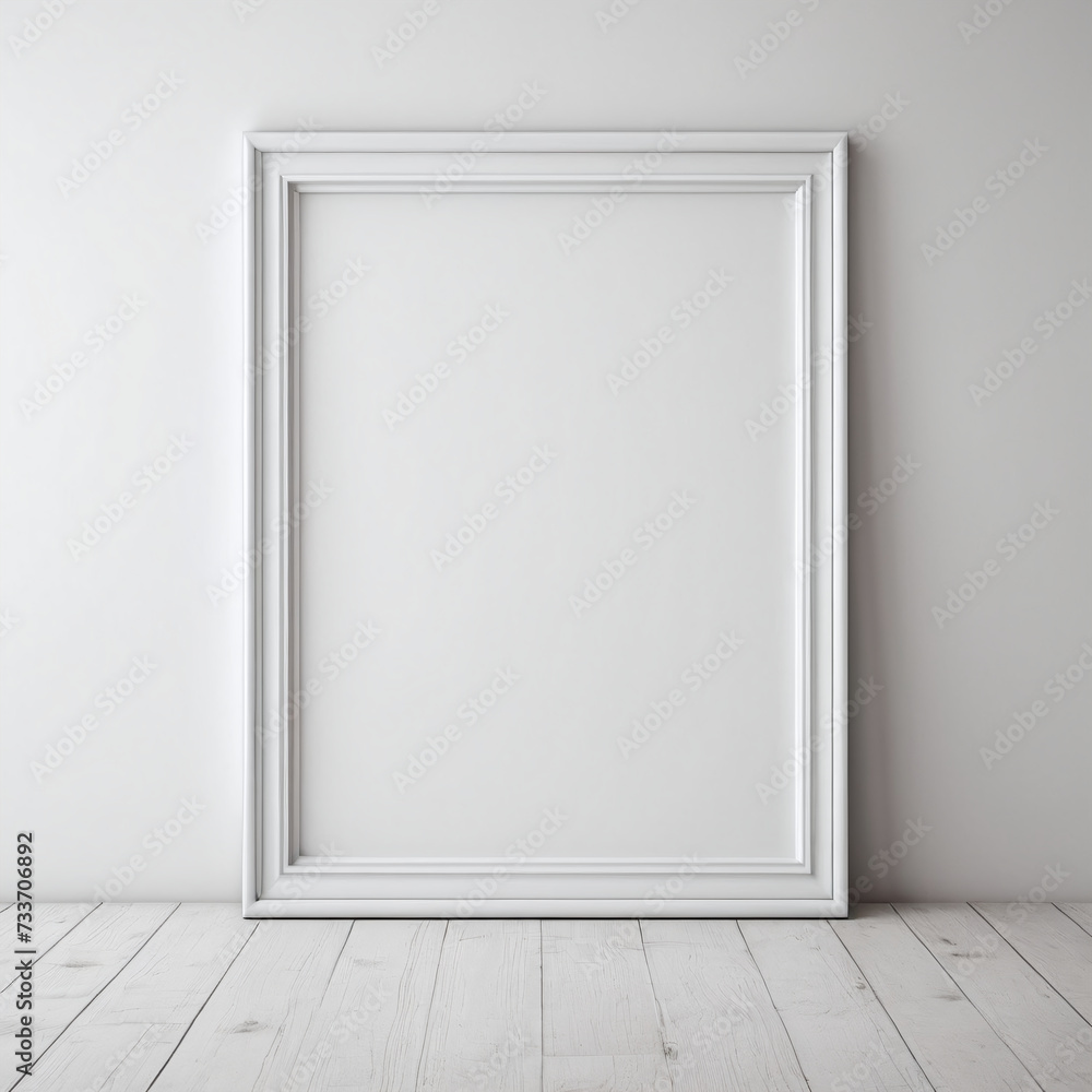 White blank photo frame wall art mockup template design White blank photo frame wall art mockup template design