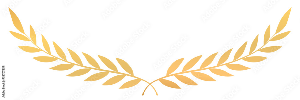 gold laurel leaves award vector png