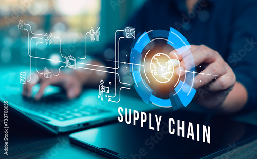 Photos Supply Chain Management concept transportation and logistic suppliers, import export and transport industry
