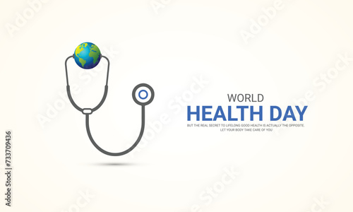 World Health Day. design for banners, posters, and vector art. 3D illustration