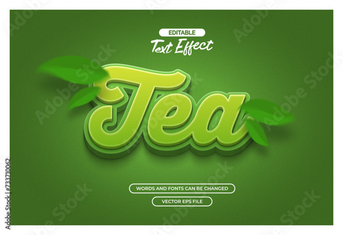 Green tea editable text effect