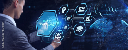 Deep learning artificial intelligence neural network. Technology, Internet and network concept.