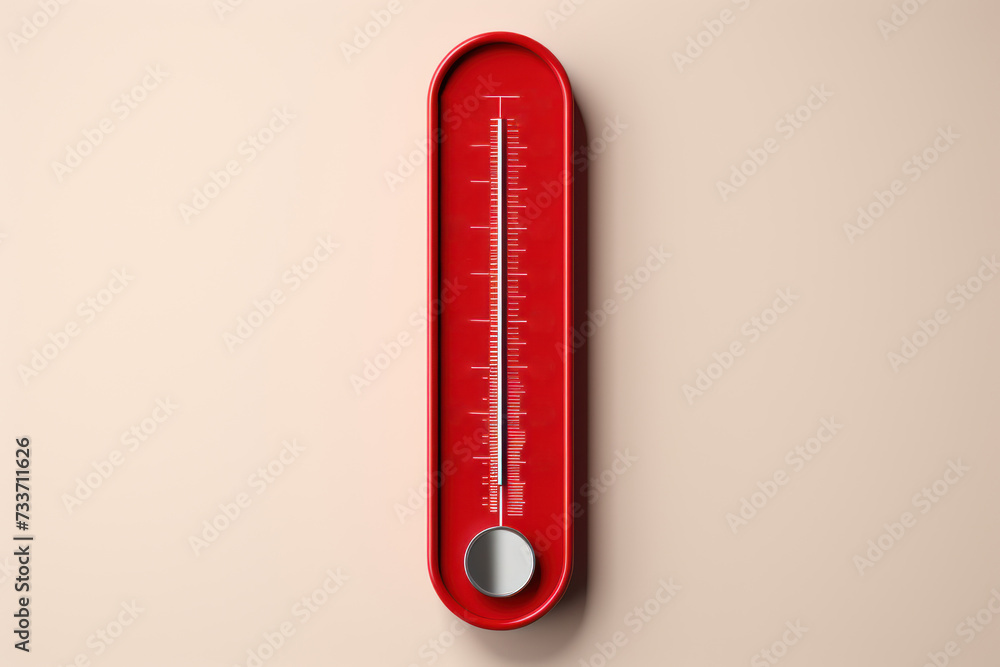 Thermometer on a beige background. Health concept, medical institutions, hospitals Thermometer on a beige background. Health concept, medical institutions, hospitals