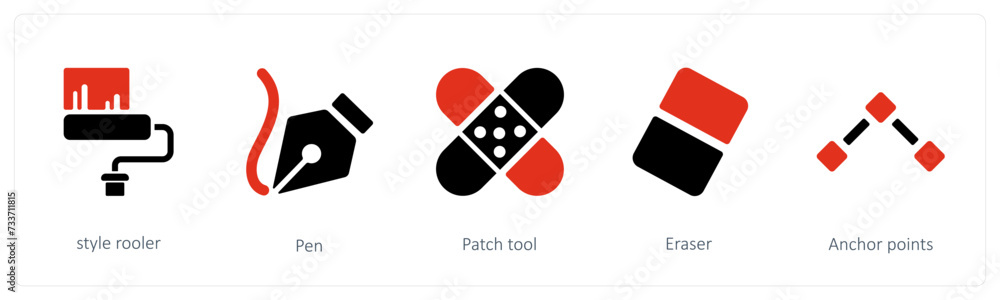style roller, Pen, Patch tool style roller, Pen, Patch tool