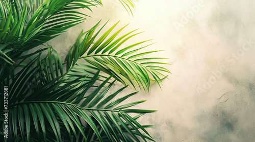 Green leaves palm isolated on white background for montage product display or design