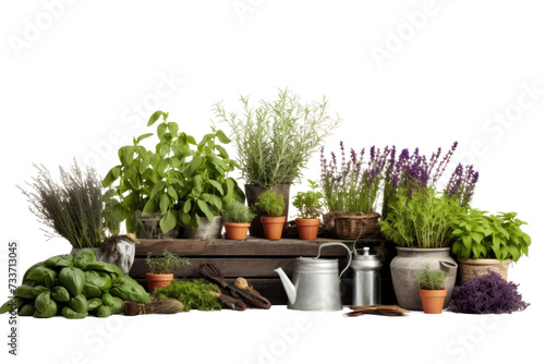 Indoor Culinary Herb Growing Kit Isolated On Transparent Background