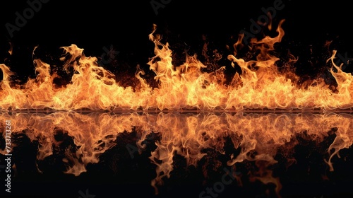 An abstract background with sparkling fire flames against a black backdrop.