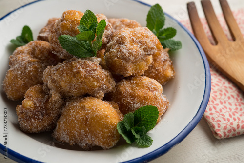 Buñuelos de Quaresma. Fritters that are prepared during Holy Week in Spain.
