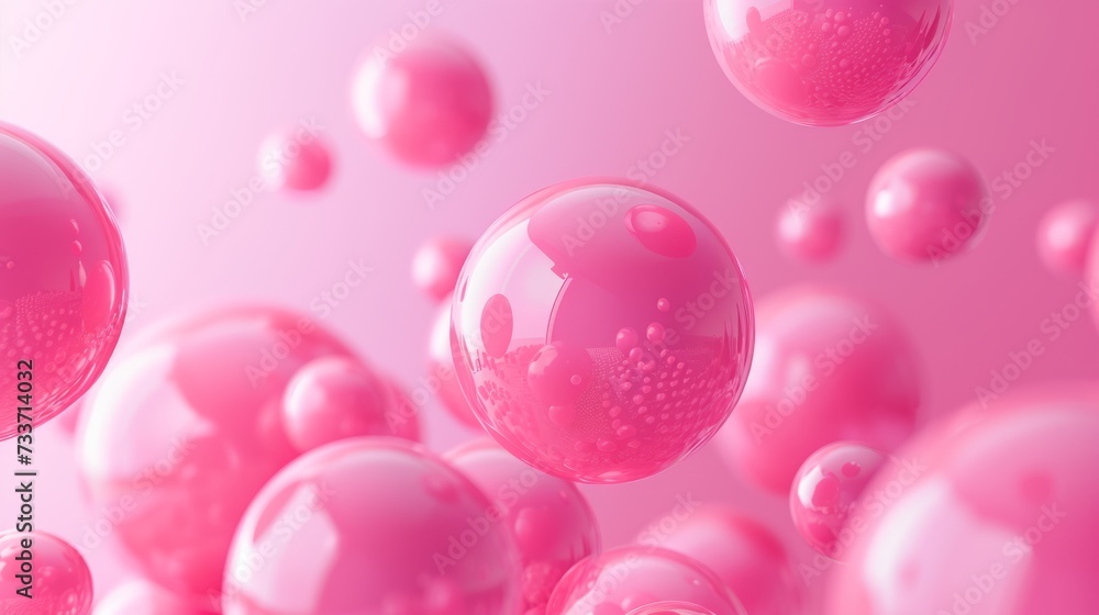 Abstract pink background with 3d balls of different sizes. Abstract pink background with 3d balls of different sizes.