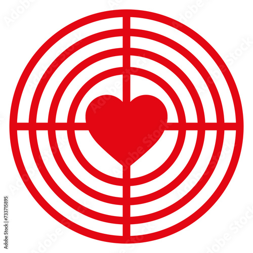 Heart target board design. Interlocking circles and heart target in the center. (ID: 733715895)