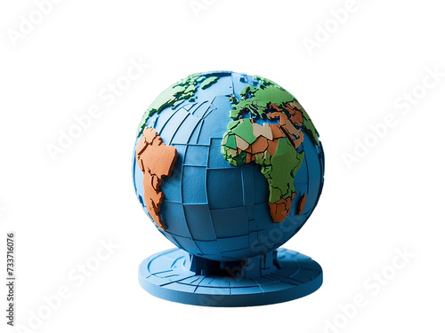 3D PRINTED EARTH GLOBE WITH RECYCLA photo