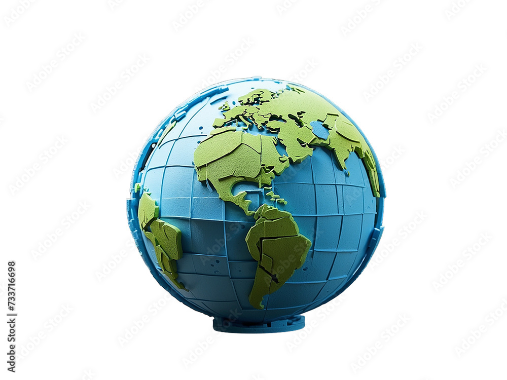 3D PRINTED EARTH GLOBE WITH RECYCLA 3D PRINTED EARTH GLOBE WITH RECYCLA