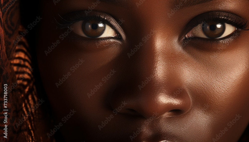 Young african woman close up