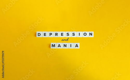 Depression and Mania Words. Bipolar Disorder Concept Image.