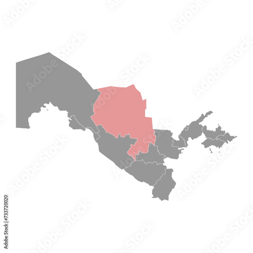 Navoiy Region map, administrative division of Uzbekistan. Vector illustration. photo