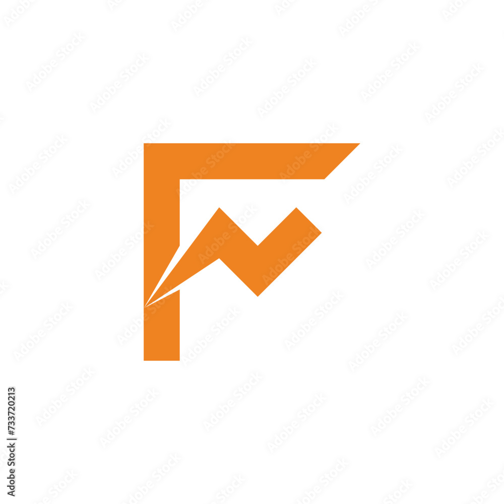 letter fn thunder flash symbol logo vector letter fn thunder flash symbol logo vector