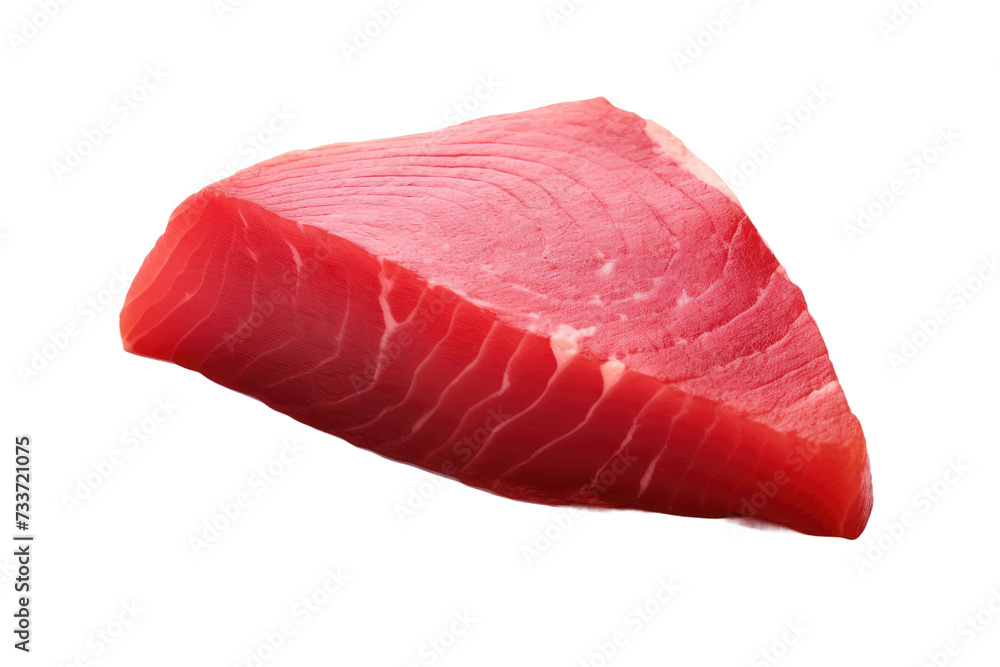 A Fresh Slice of Raw Tuna Isolated On Transparent Background