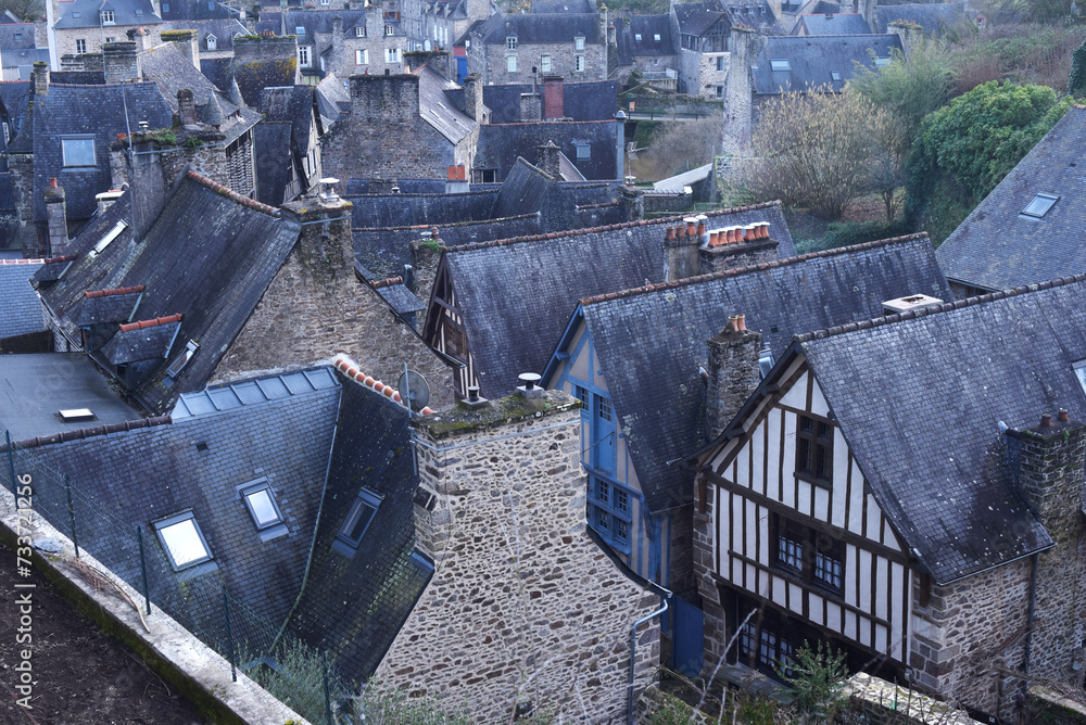 Toits maisons anciennes au port de Dinan Toits maisons anciennes au port de Dinan