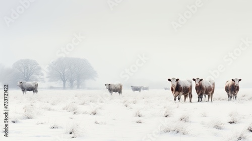 dairy cows snow