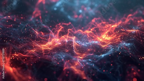 Luminous Particle Dance Abstract Background Symbolizing Digital Technology Connection