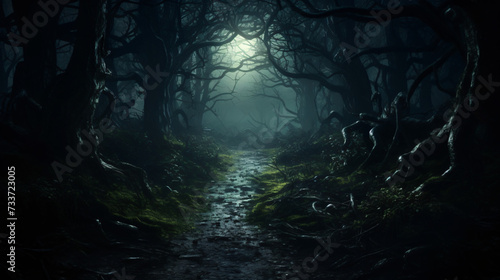 a dark forest