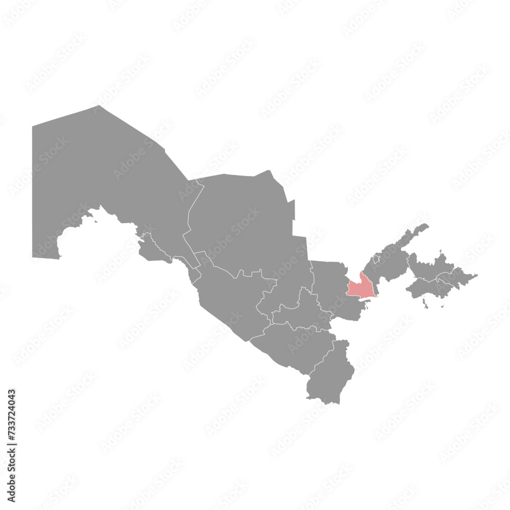 Sirdaryo Region map, administrative division of Uzbekistan. Vector illustration. Sirdaryo Region map, administrative division of Uzbekistan. Vector illustration.