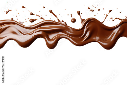 Flowing Chocolate Isolated On Transparent Background