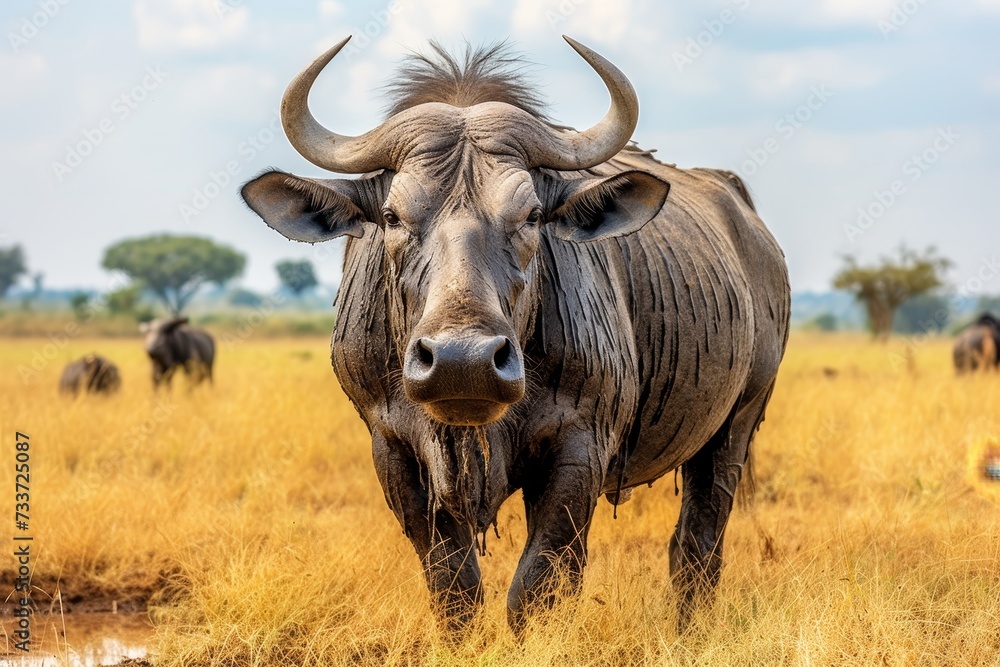 Captivating African Buffalo sighting on a thrilling safari adventure in its natural habitat Captivating African Buffalo sighting on a thrilling safari adventure in its natural habitat