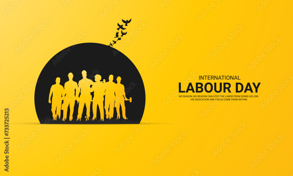 International Labor Day. Labour day. May 1st labour day. 3D illustration