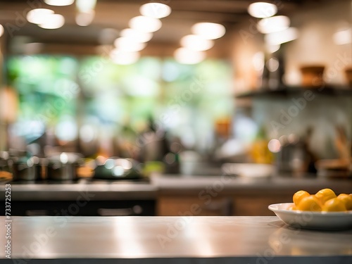 blurred background interior of restaurant