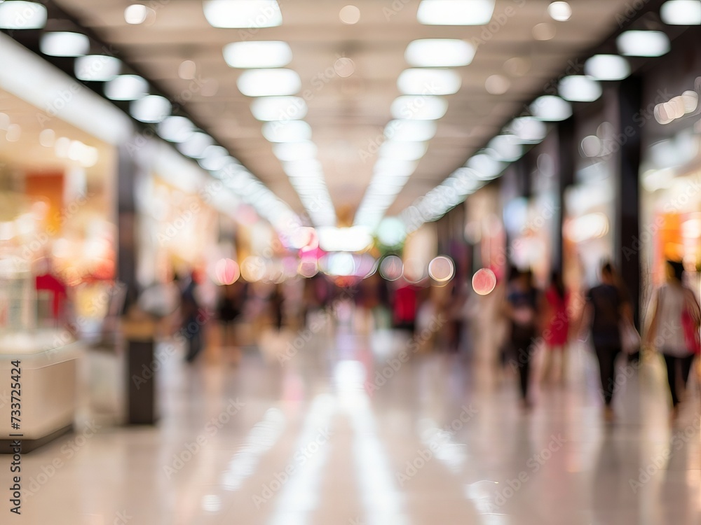 blurred background people at mall