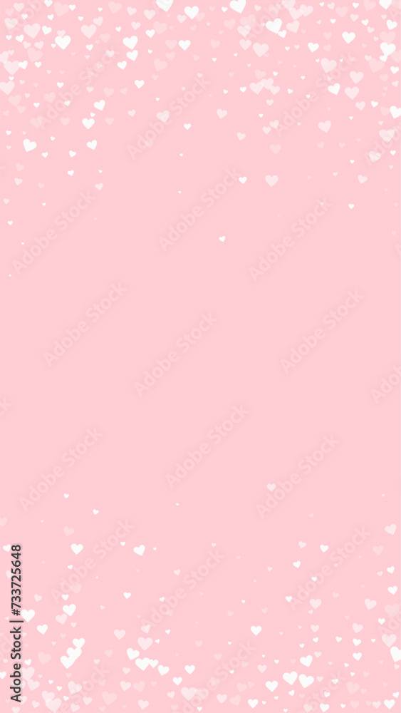White hearts scattered on pink background. White hearts scattered on pink background.