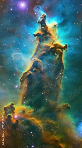 Abstract galaxy nebula background . Vertical background 