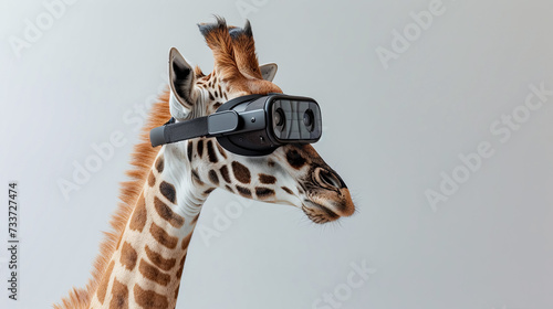 giraffe with vision virtual reality sunglass solid background © Дмитрий Симаков