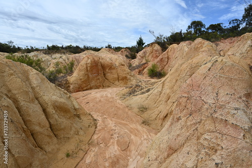 Historical Site, Pink Cliffs Geological Reserve Heathcote. Australia photo