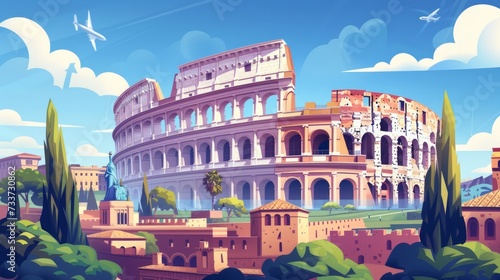 Colosseum vector illustration photo