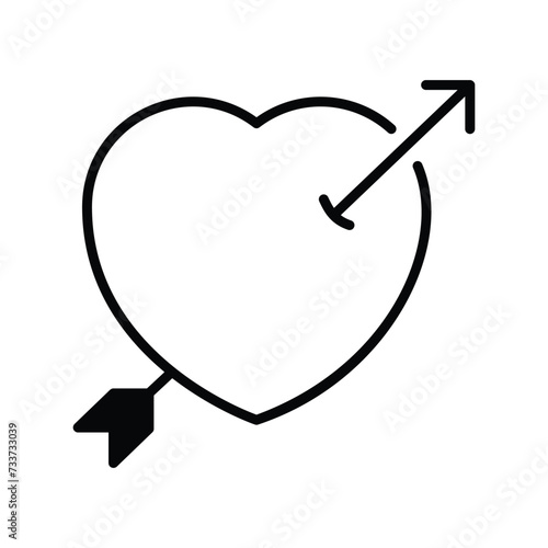 heart icon with white background vector stock illustration