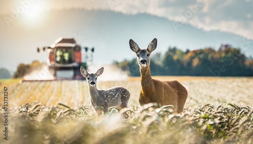 The Problem of Deer and Other Agricultural Field Animals in Grain Fields and Meadows Endangered by Agricultural Mechanization Harvesting and Lawn