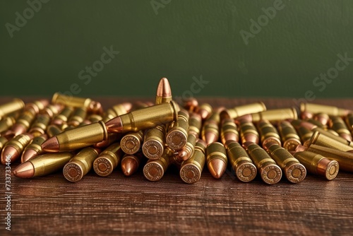 .22lr rounds, rimfire ammunition. flat composition, copy space. photo