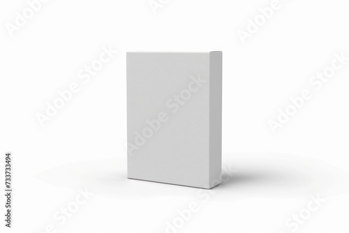 White slim cardboard box template for chocolate, crayons, pencils. Mock up template on isolated white background, illustration