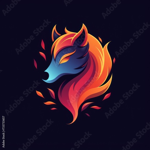 flat  logo of animal colorfull © Tisha